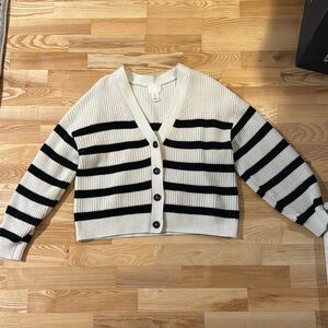 H&M Striped Cardigan L